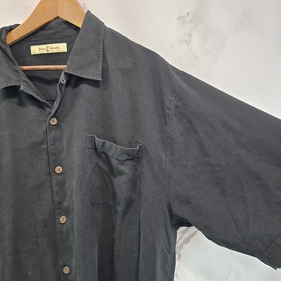 Tommy Bahama Shirt Mens XL Black Silk Short Button Up Sunday Cruiser Bowling - Picture 9 of 10